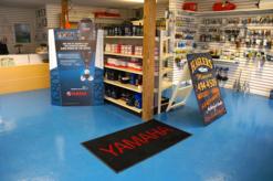 This is a picture of our fully stocked marine store. Complete with Yamaha parts and products.